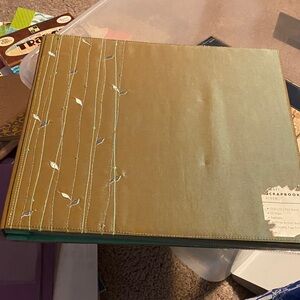 Gold Sage Green  Scrapbook Album and paper pack
